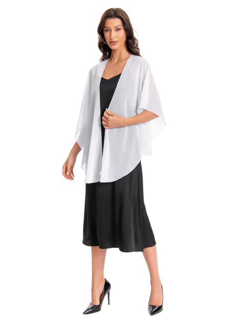 Hotshawl Womens Chiffon Shawls and Wraps, Wedding Party Shawl Scarf for Evening Dresses (Ivory) - Image 4